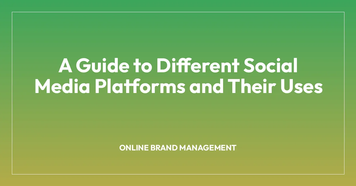 A Guide to Different Social Media Platforms and Their Uses