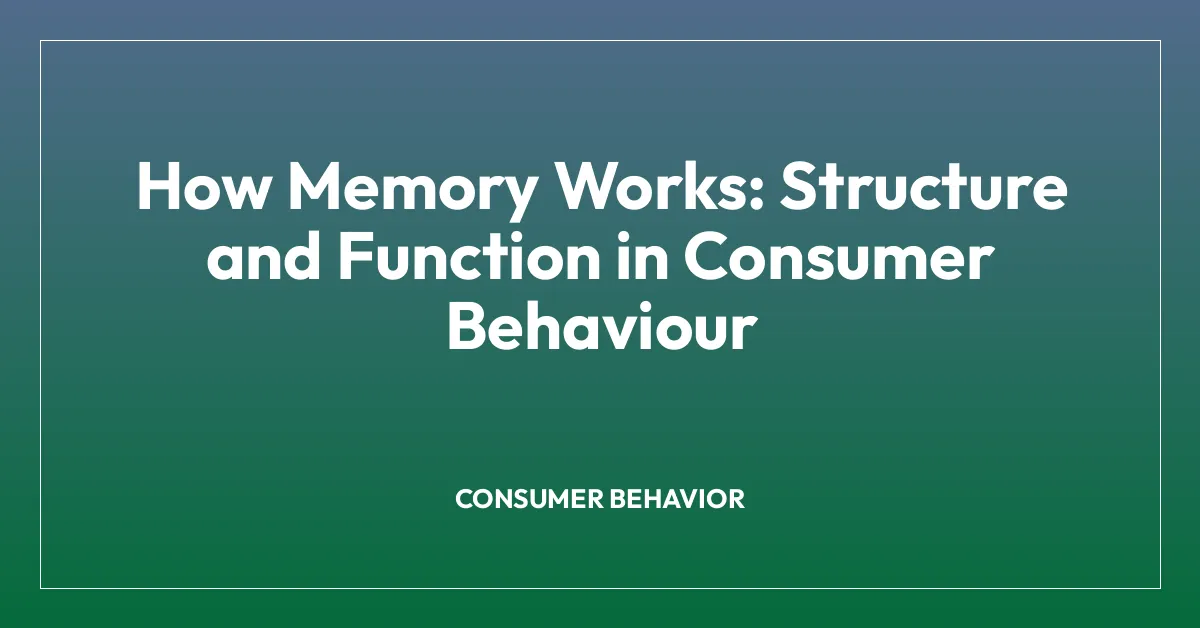 How Memory Works: Structure and Function in Consumer Behaviour