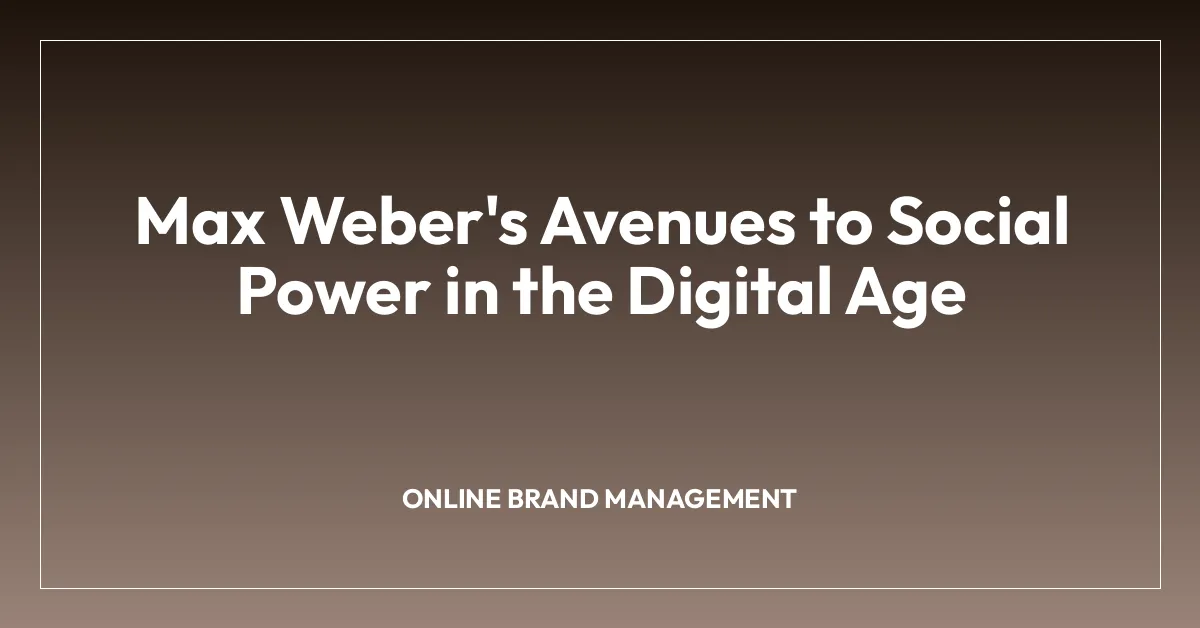 Max Weber’s Avenues to Social Power in the Digital Age