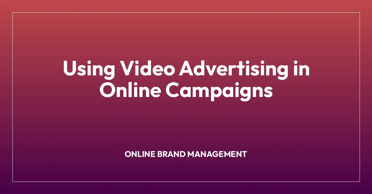 Using Video Advertising in Online Campaigns